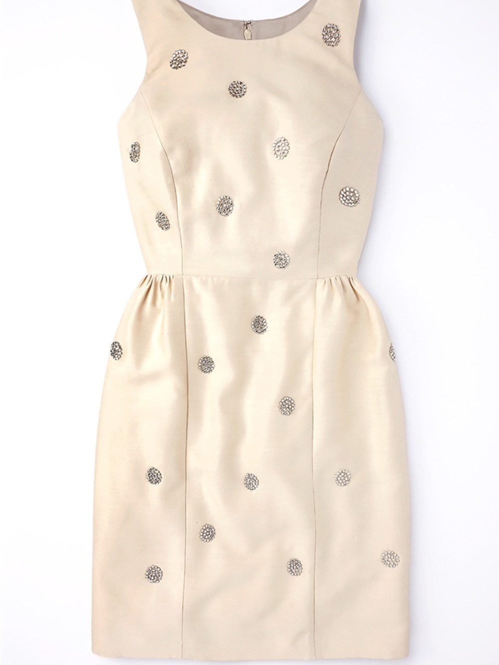 NWT Boden Wool Silk Sleeveless Midi Dress with Sparkle Rhinestone Dot Accents